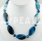 Wholesale blue agate necklace 