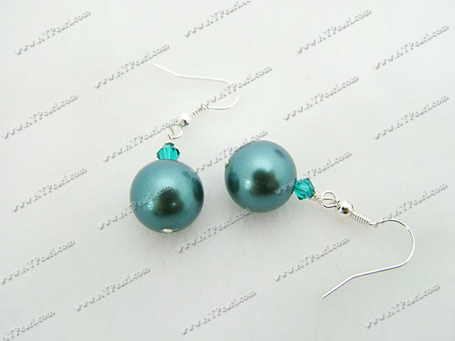 Austrian crystal seashell bead earrings