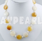 -pearl lemon stone necklace