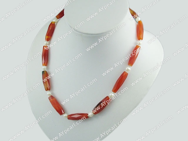 faceted agat colier de perle