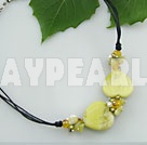 Wholesale pearl lemon stone necklace