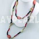 crystal coral agate necklace