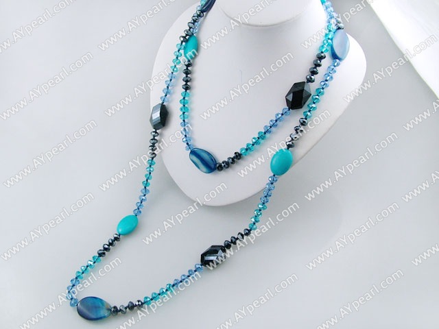 crystal agate turquoise necklace