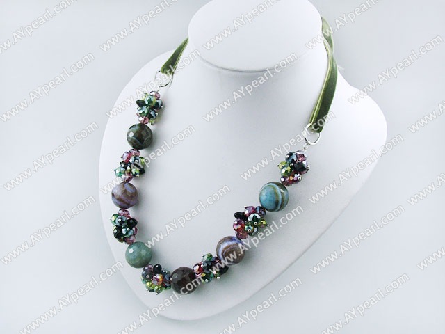 Brazil agate crystal necklace