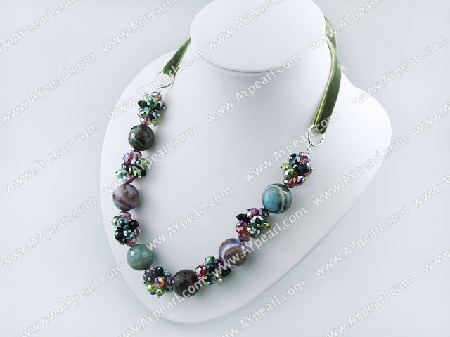 agate collier en cristal du Brésil