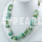 pearl faceted agate crystal necklace 