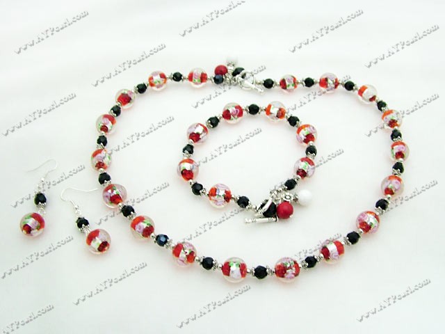Wholesale Crystal Jewelry-black crystal colored glaze sets