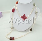 Wholesale baroque pearl multi-stone necklace