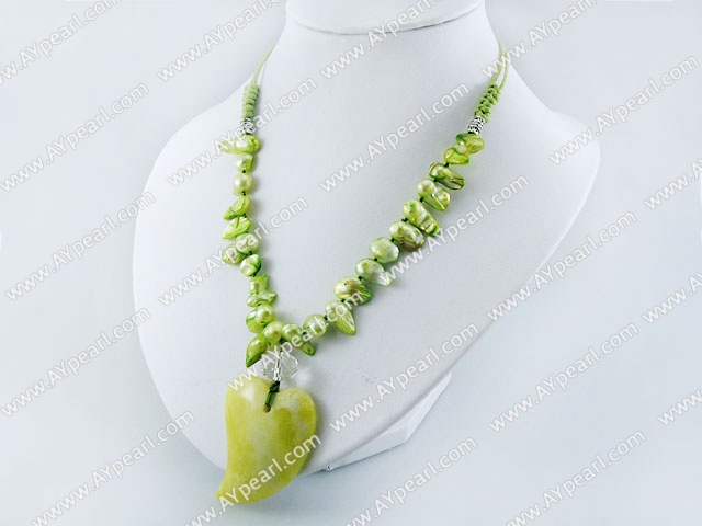 pearl lemon stone necklace