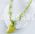 -crystal lemon olivine stone necklace