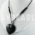 heart black agate pendant