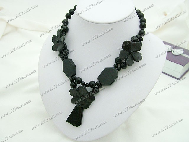 Wholesale Gemstone Jewelry-black agate necklace