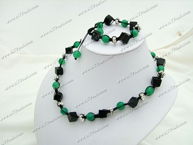 aventurine black agate jewelry sets