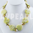 -pearl crystal lemon stone necklace