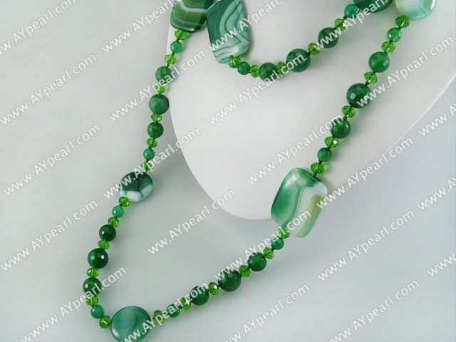 crystal brazil green agate necklace
