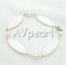 Wholesale pearl white lip shell brcelet