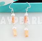 pearl coral earrings