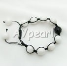 Wholesale Gemstone Bracelet-black agate white stone bracelet