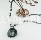 Wholesale black agate necklace