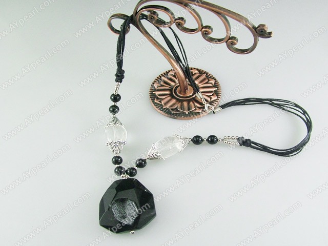 sort Agate halskjede