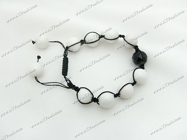black agate white stone bracelet