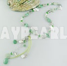 Wholesale pearl aventurine crystal necklace