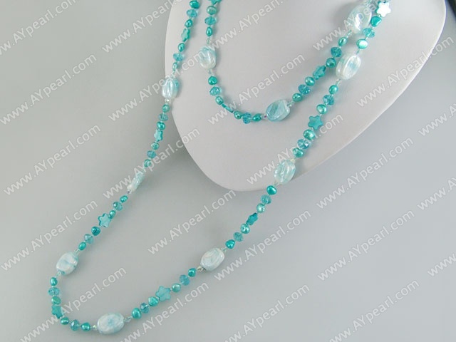 dyed pearl shell glaze necklace