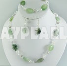 Wholesale pearl crystal jade set