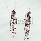 Wholesale garnet pearl earrings