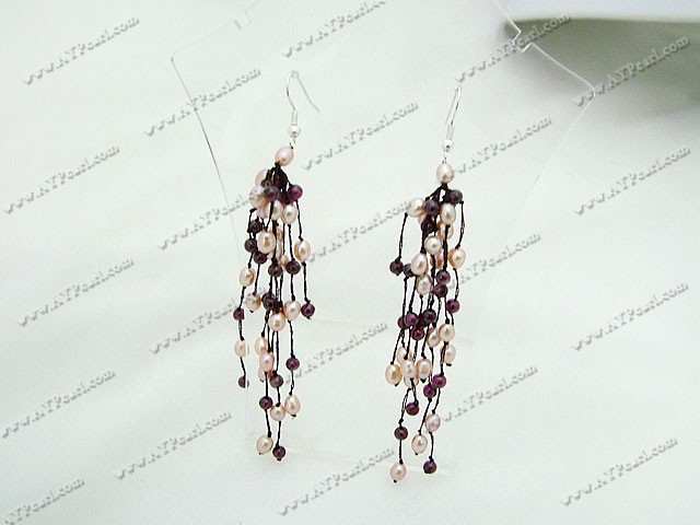 garnet pearl earrings