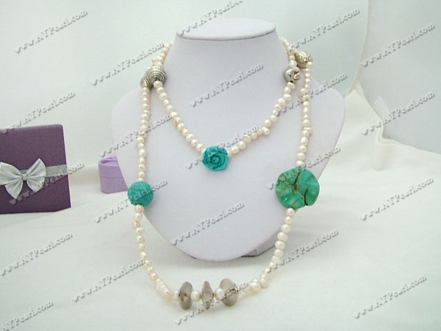 baroque pearl turquoise necklace