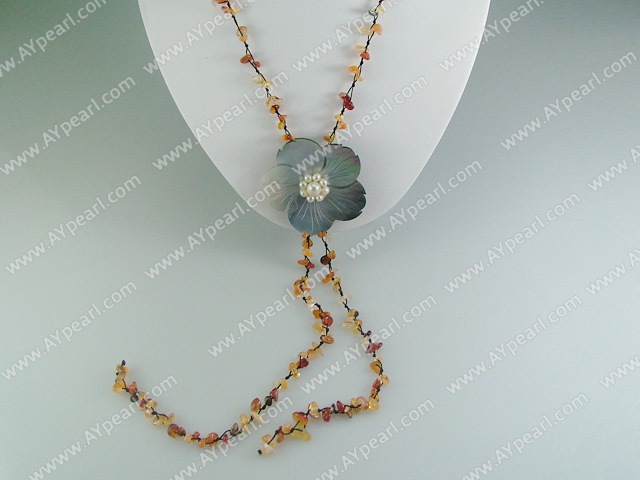 agate shell necklace