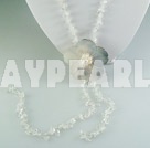 rock crystal shell necklace