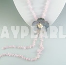 Wholesale rose quartz shell necklace