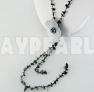 -smoky quartz shell necklace