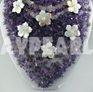 Wholesale pearl amethyst shell flower necklace