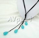 Wholesale Gemstone Jewelry-faced blue jade necklace