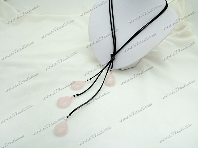 rose quartz crystal necklace