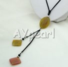 Wholesale Gemstone Jewelry-black stone three-color jade necklace