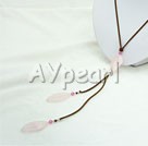 Wholesale Gemstone Jewelry-crystal rose quartz necklace