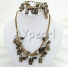 carchedonia smoky quartz jewelry sets