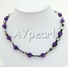 double-colored crystal necklace