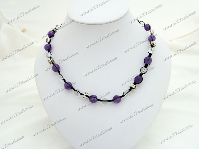 double-colored crystal necklace