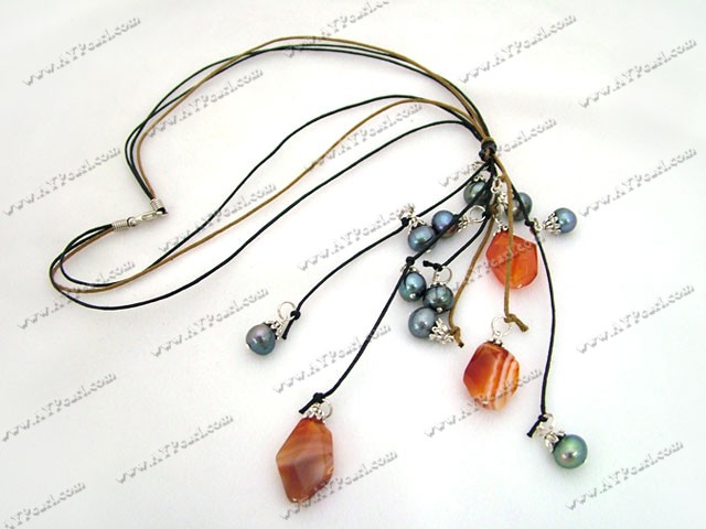 agate pearl necklace