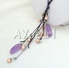 amethyst pearl necklace