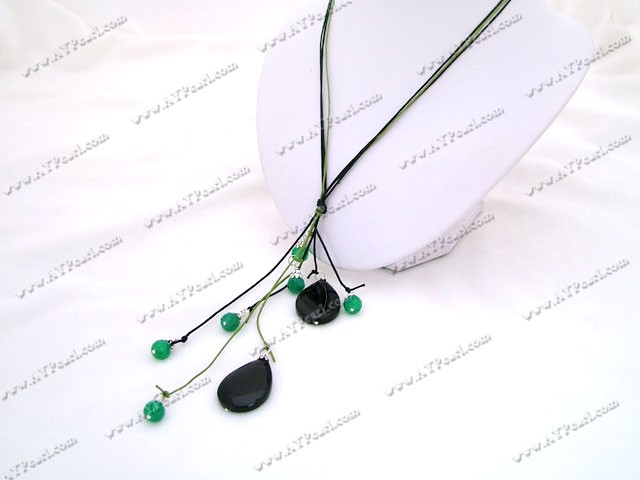 aventurine black agate necklace