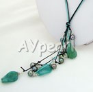 Wholesale Gemstone Jewelry-pearl blue jade necklace