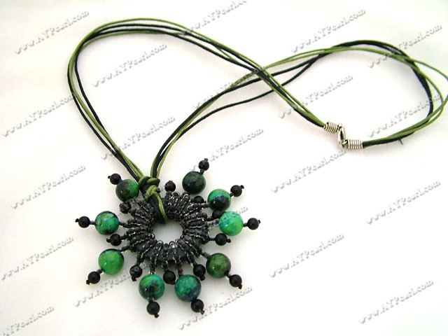 black stone phenix necklace