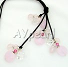 pearl rose quartz necklace