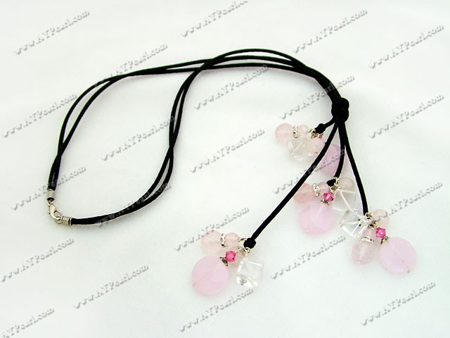 pearl rose quartz necklace